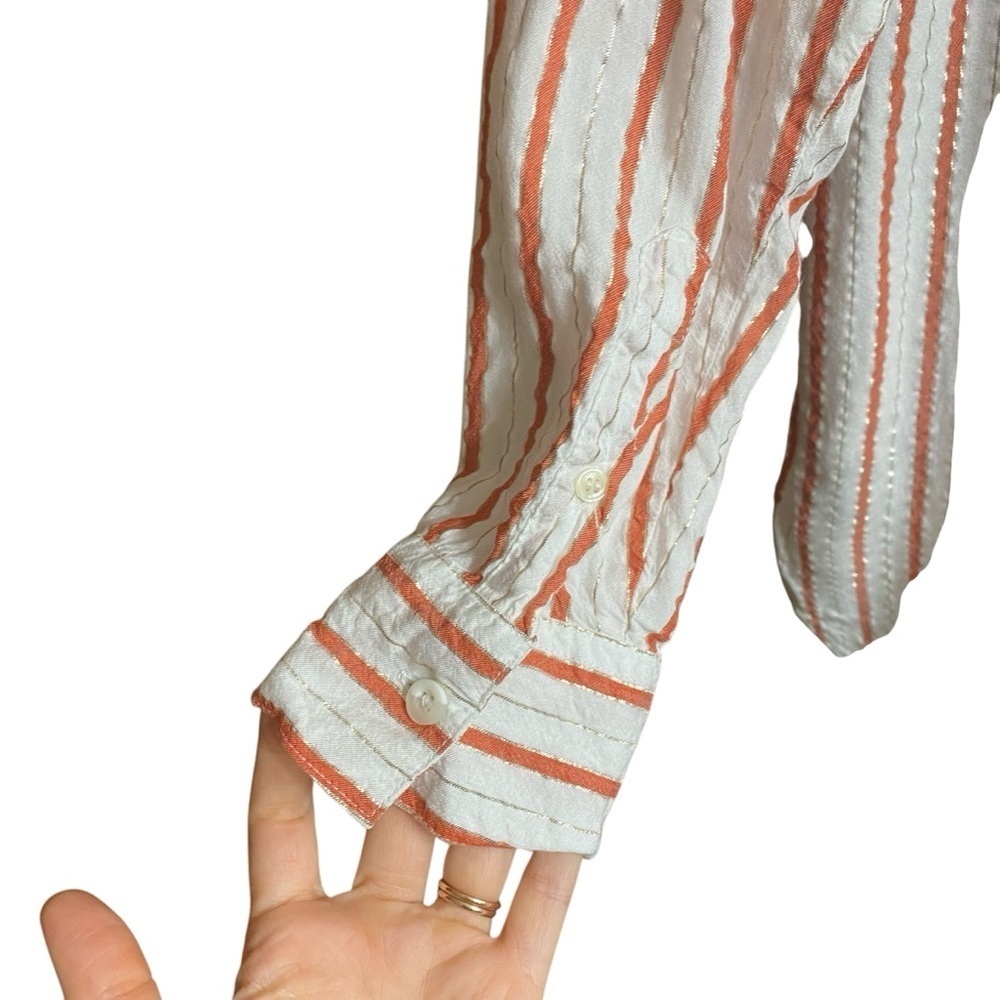 Onia Striped Button Down Swim Cover Up Small Shirt Dress Beach Resort White Red - Picture 8 of 13